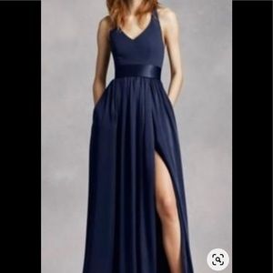 Vera Wang V-Neck Halter Bridesmaids Dress